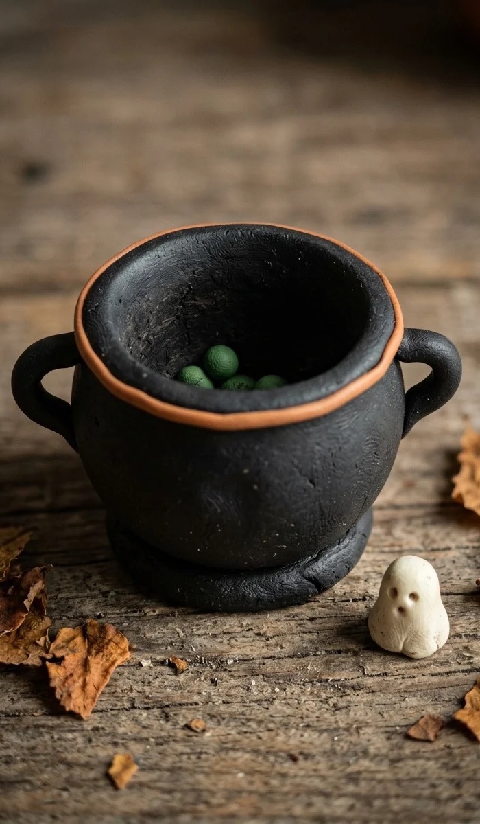 Mini Clay Cauldron Halloween DIY Ideas