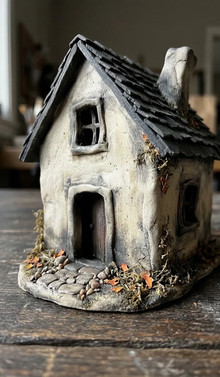 Mini Clay Haunted House Halloween DIY