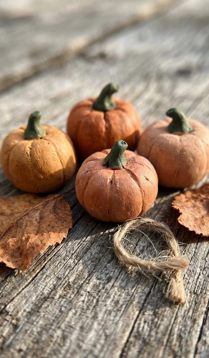 Mini Clay Pumpkin Halloween Decor Ideas