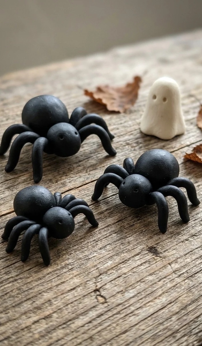 Mini Clay Spider Halloween Decorations