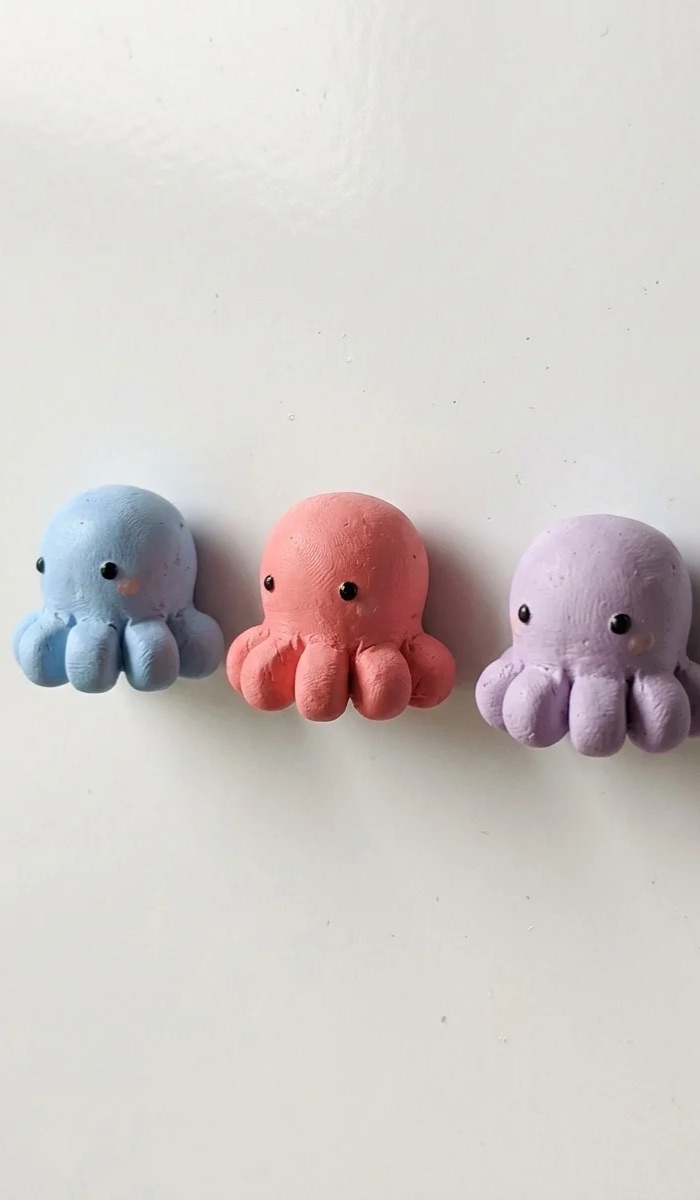Mini Octopus Clay Magnet Ideas
