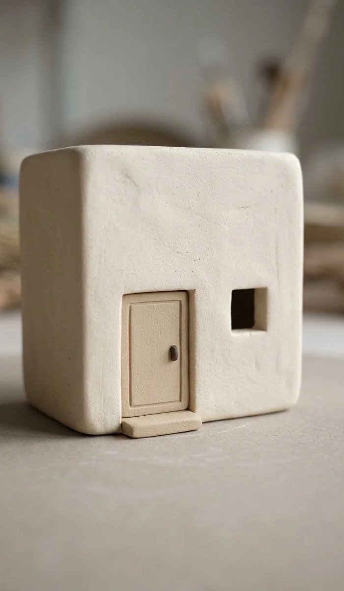Minimalist Neutral Clay Door Ideas