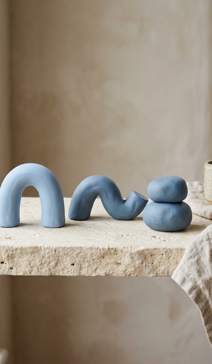 Modern Blue Clay Sculptures DIY