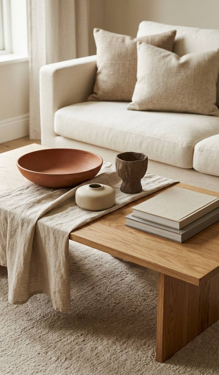 Modern Coffee Table Styling with Clay Decor