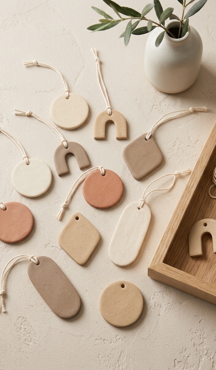 Modern Geometric Clay Ornament Ideas