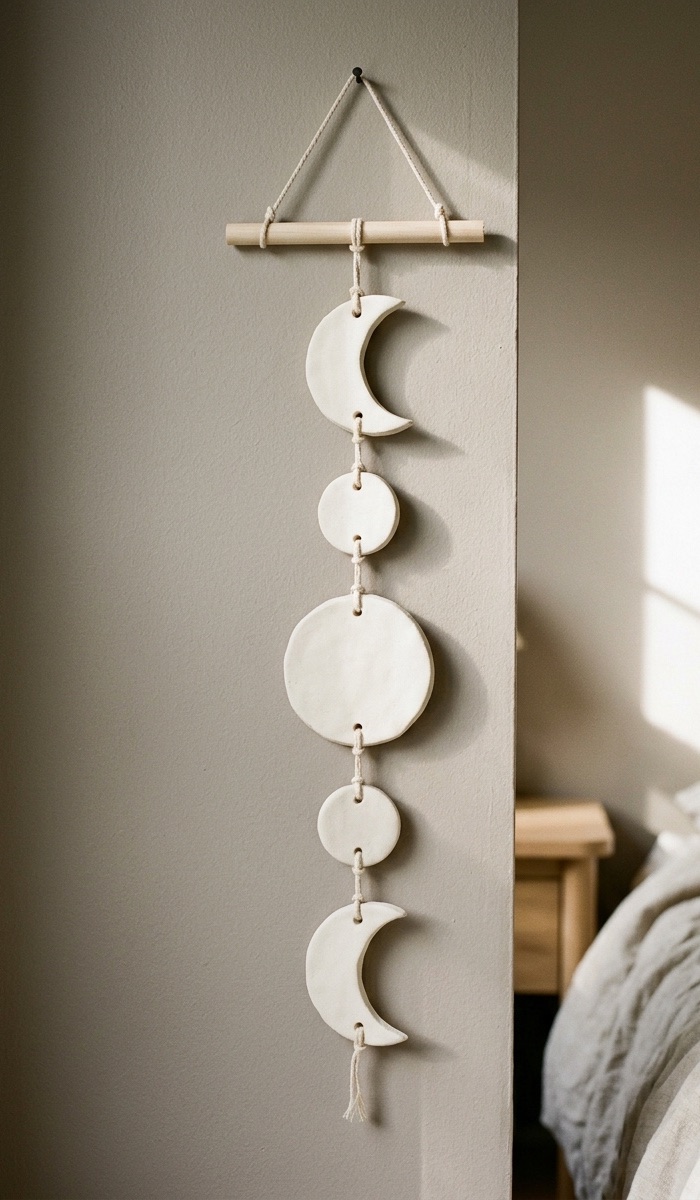 Moon Phase Air Dry Clay Wall Hanging