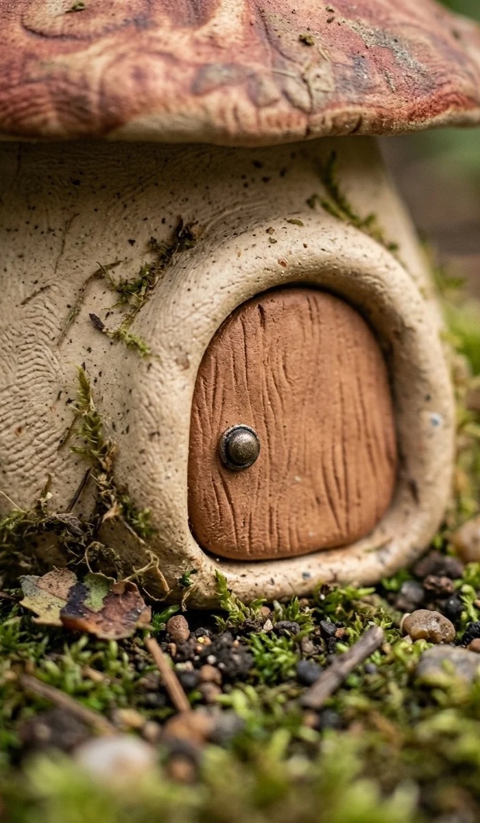 Mushroom Cottage Clay Door Design