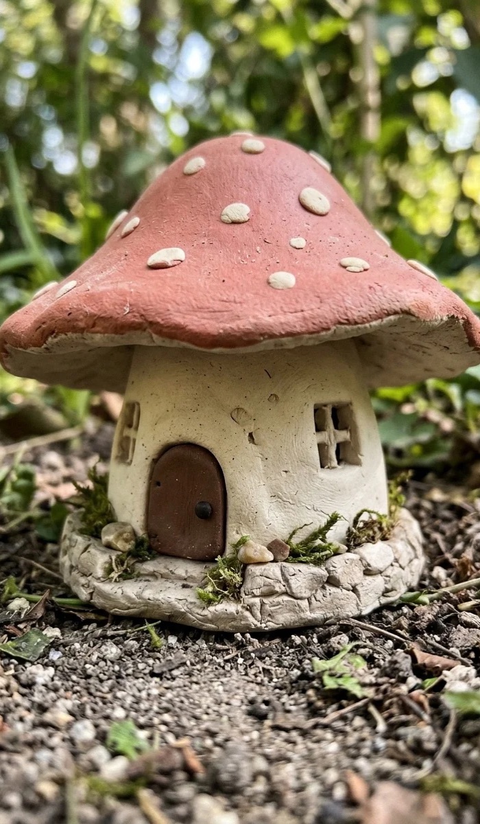 Mushroom Roof Clay Fairy Cottage DIY
