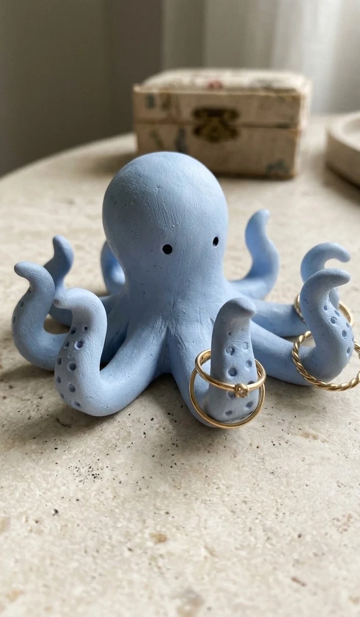 Octopus Clay Jewelry Holder DIY