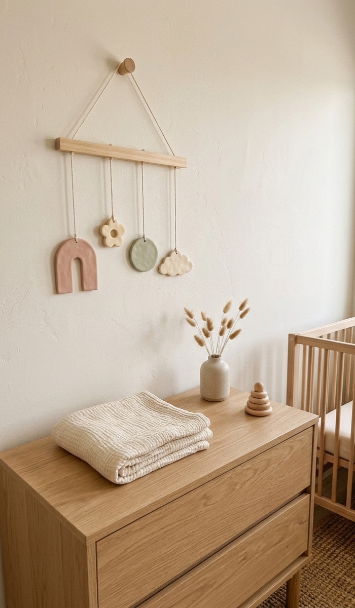 Pastel Air Dry Clay Wall Hanging for Nursery