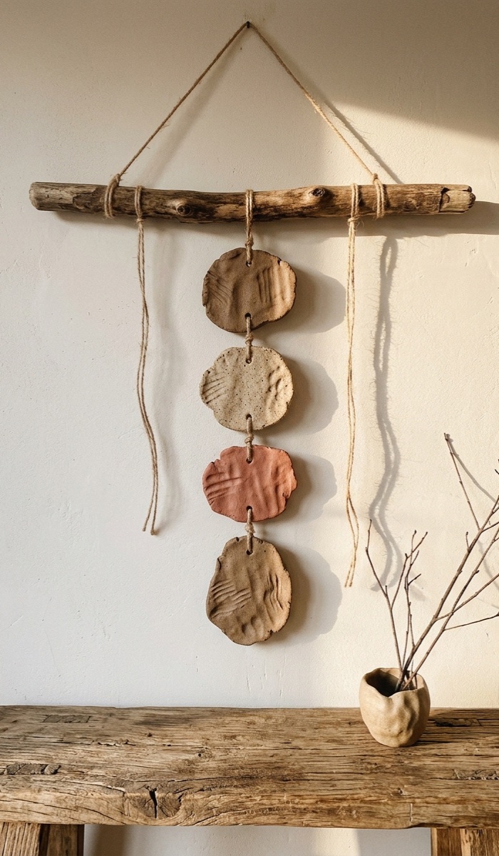 Rustic Earthy Air Dry Clay Wall Hanging