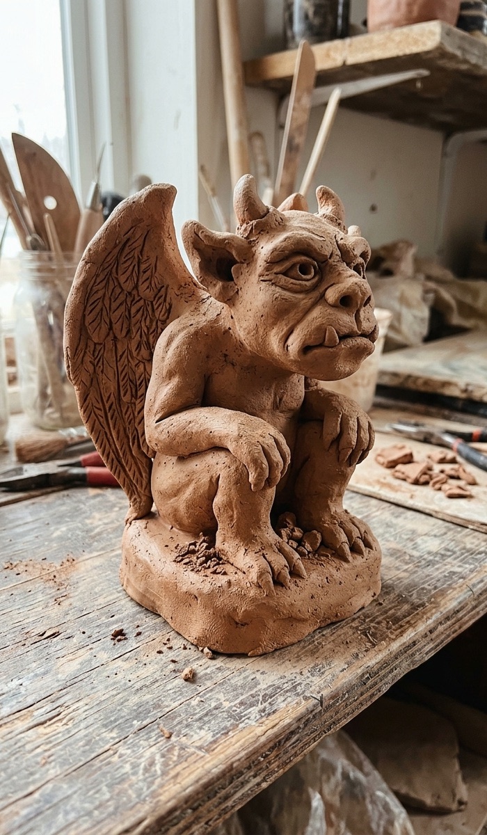 Rustic Handmade Clay Gargoyle Ideas