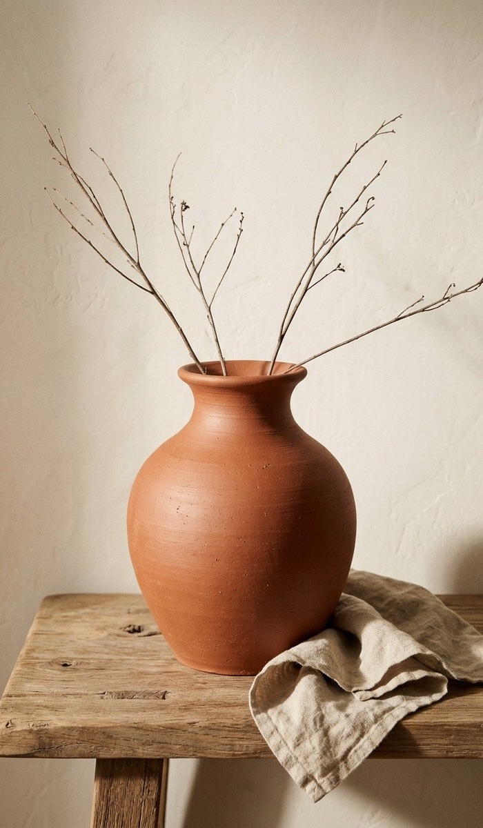 Rustic Red Clay Pottery Vase