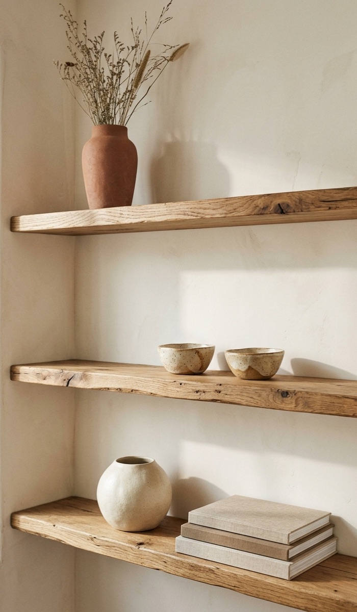 Rustic Shelf Styling with Charming Clay Decor