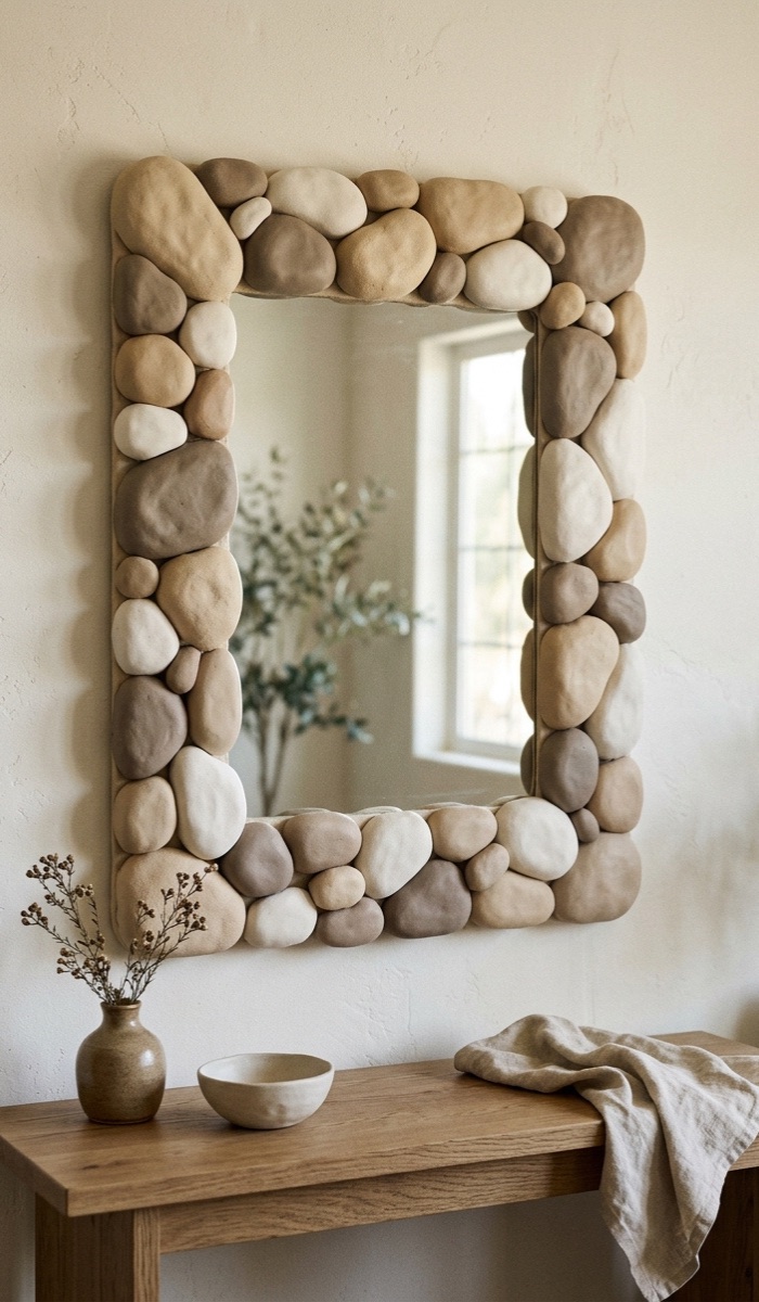 Rustic Stone Foam Clay Mirror Ideas