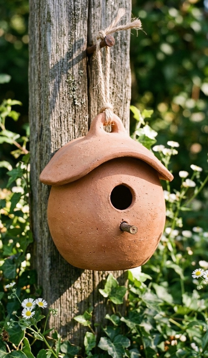 Rustic Terracotta Clay Bird House Ideas