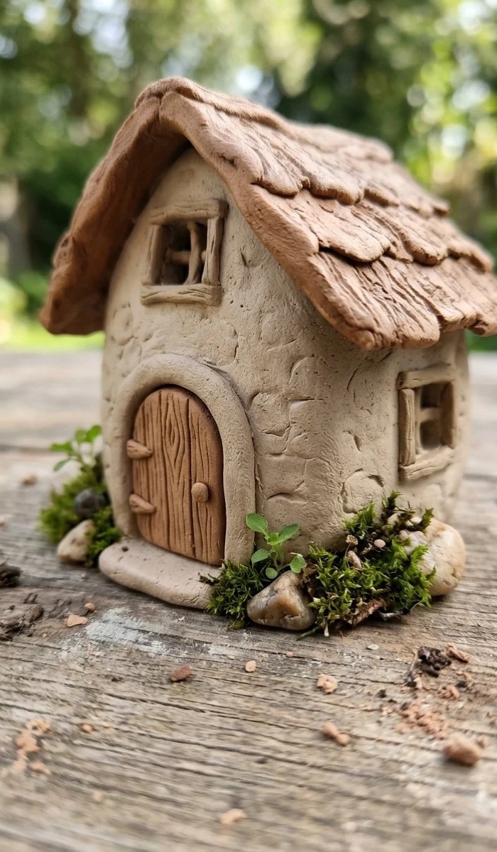 Rustic Woodland Clay Fairy Cottage DIY