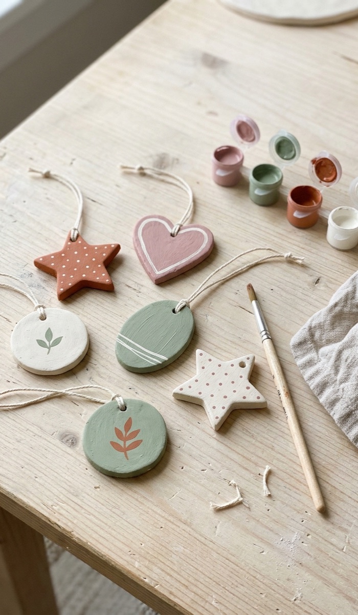 Simple Painted Clay Ornament Ideas