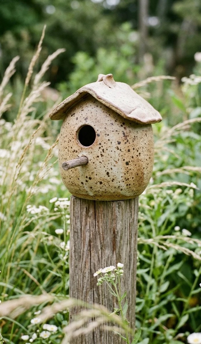 Speckled Clay Bird House Ideas