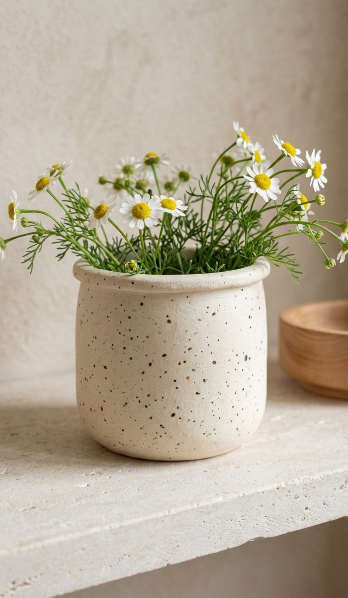 Speckled Neutral Clay Flower Pot DIY