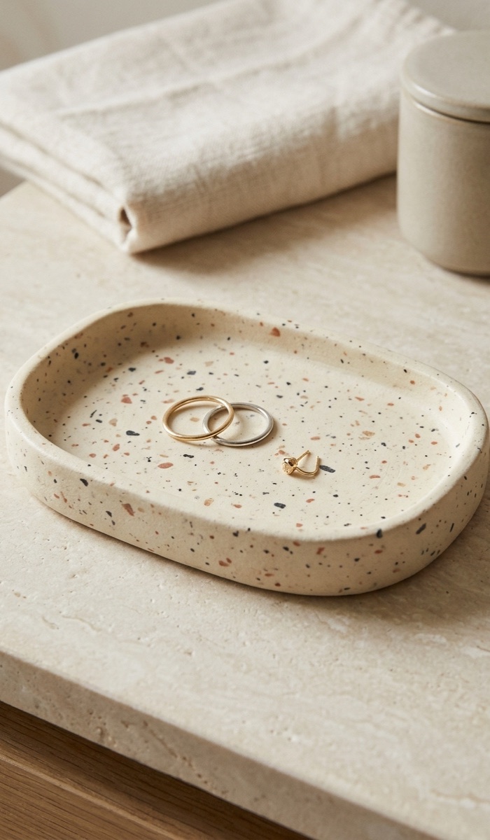 Speckled Terrazzo Clay Trinket Dish