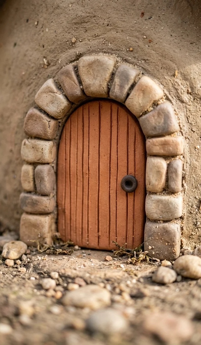 Stone Frame Clay Door Ideas