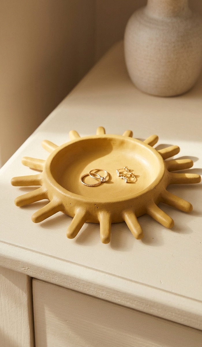 Sun-Shaped Clay Trinket Dish
