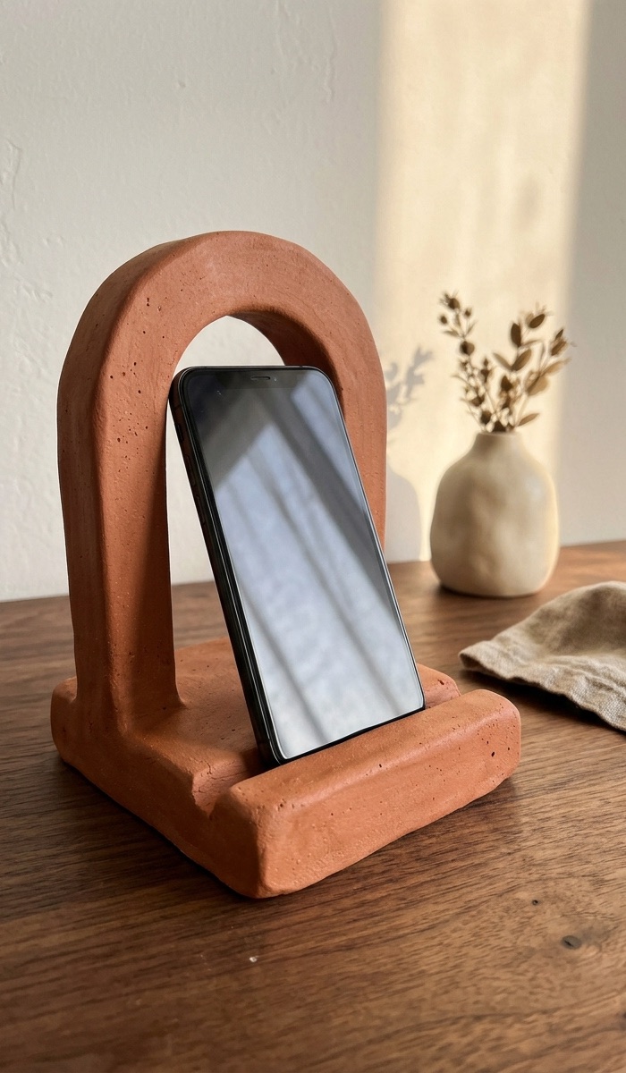 Terracotta Arch Clay Phone Holder