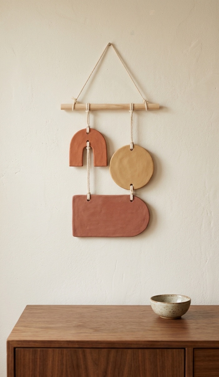Terracotta Geometric Clay Wall Hanging