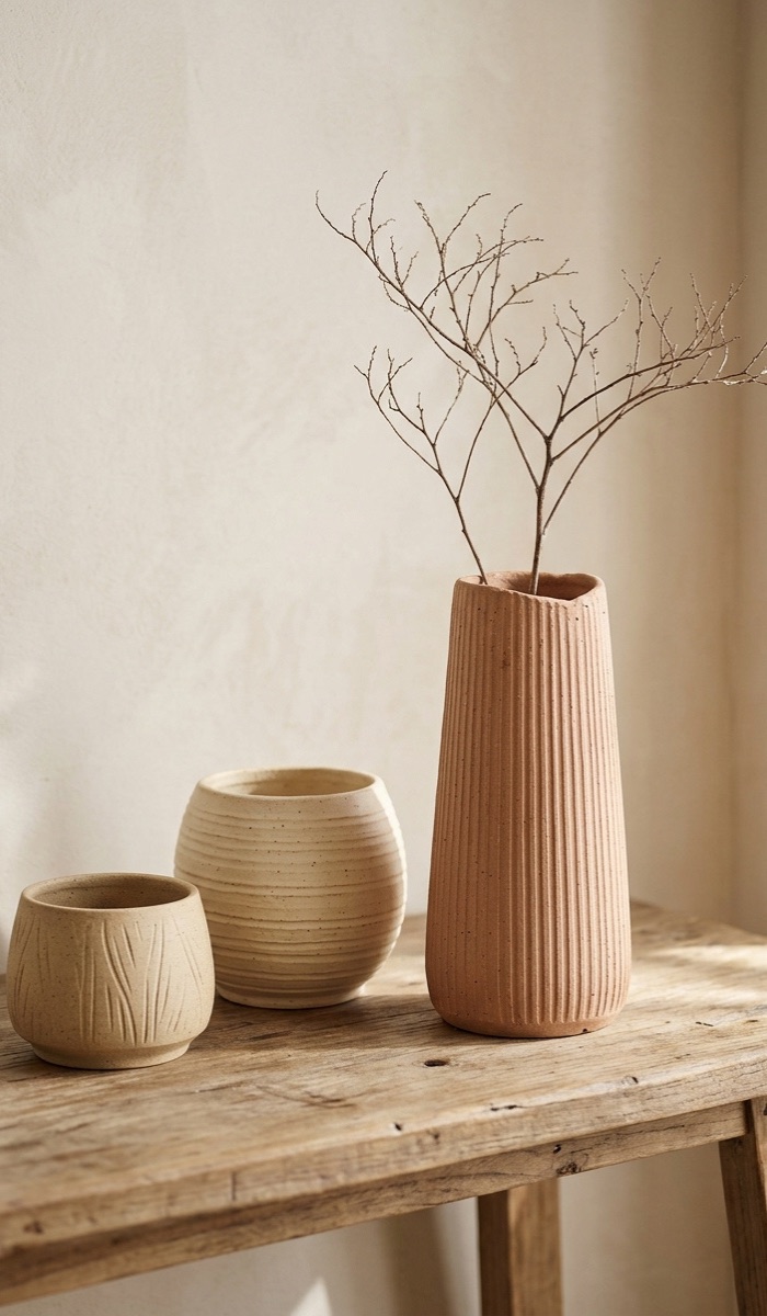 Textured Clay Container Ideas for Home