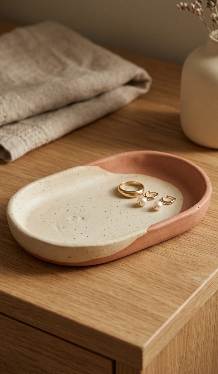 Two-Tone Clay Trinket Dish