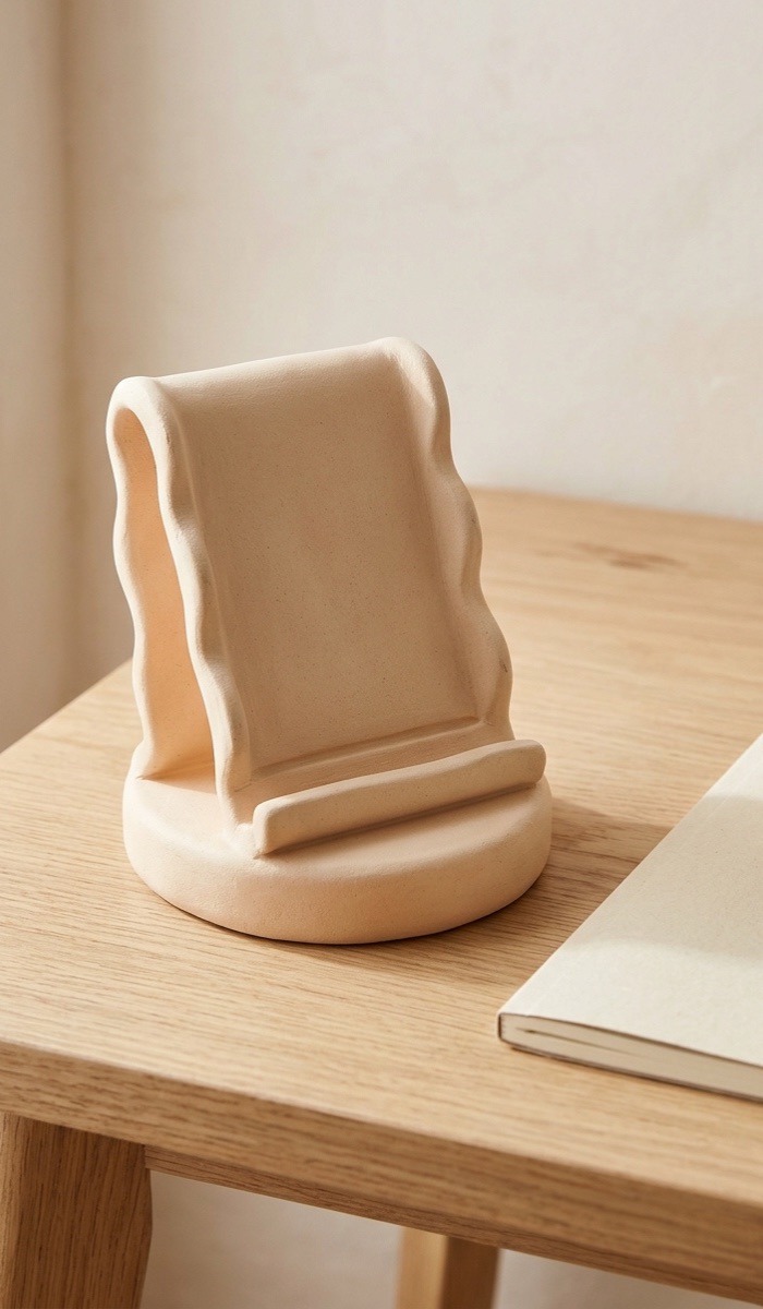 Wavy Edge Clay Phone Stand