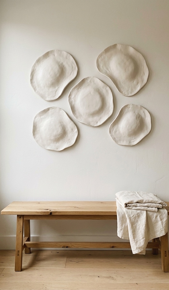 White Sculptural Air Dry Clay Wall Art