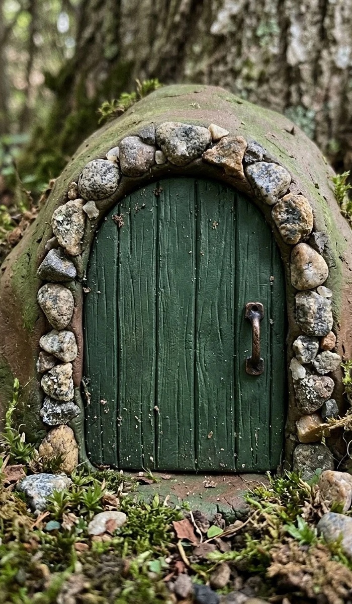 Woodland Clay Door for Tiny Houses